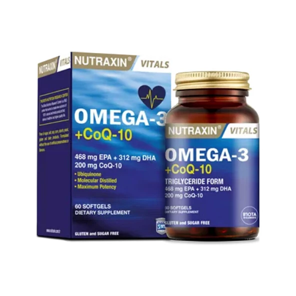 Nutraxin Omega-3 +CoQ-10 60 Kapsül - aroma_variant_property : Sade