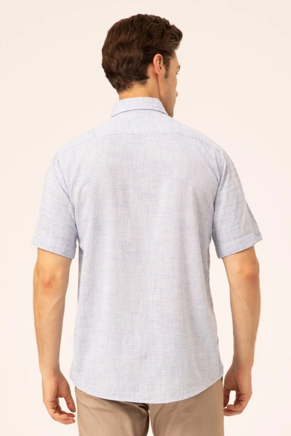 Kısa Kol Regular Kalıp Düz Gömlek - Resim 3