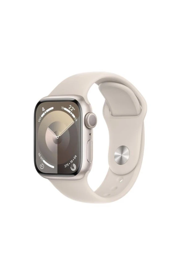 Apple Watch Seri 9 Gps 41MM Yıldız Işığı Alüminyum Kasa Spor Kordon - S/M MR8T3TU/A