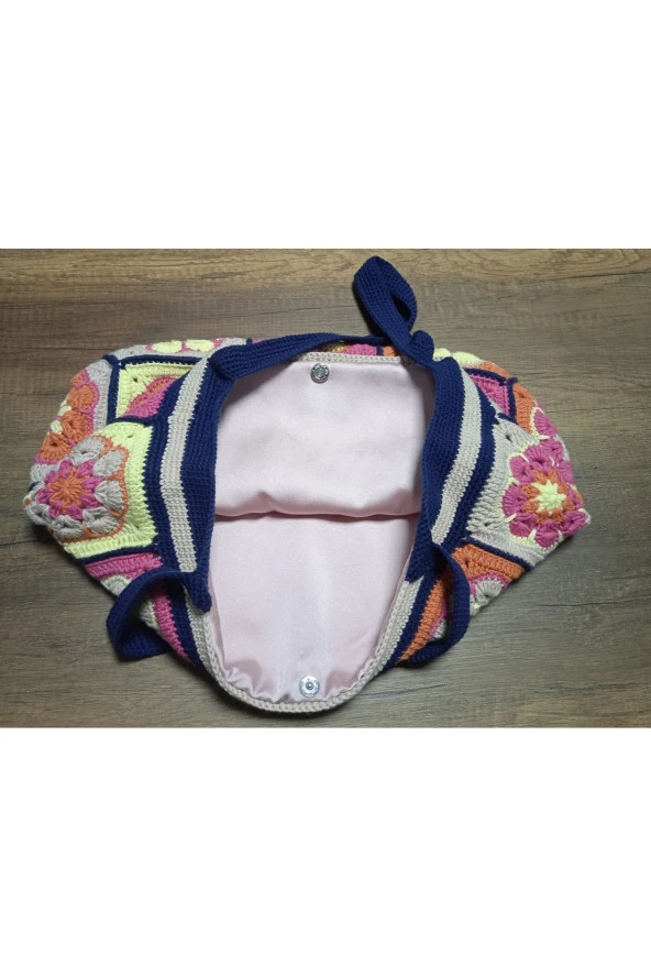 El Örgüsü Motifli Omuz Çantası 31cmx46cm - 2
