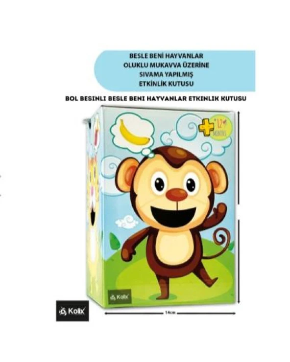 KOLİX Doyur Beni Hayvanlar Kutu Seti Etkinlik Kutusu Oluklu Mukavva Eğitici Oyuncak SET Kutu - 2