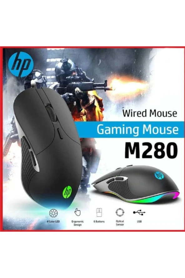 Hp M280 Rgb Işıklı Gaming Oyuncu Mouse - Resim 5