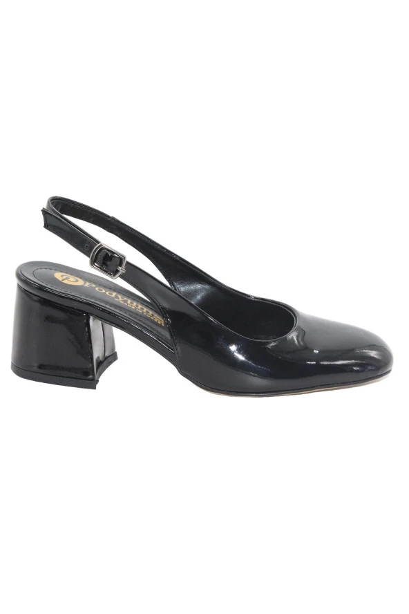 Mergenshoes Mf302 Siyah Düz Kadın 6 Cm Topuklu Ayakkabı