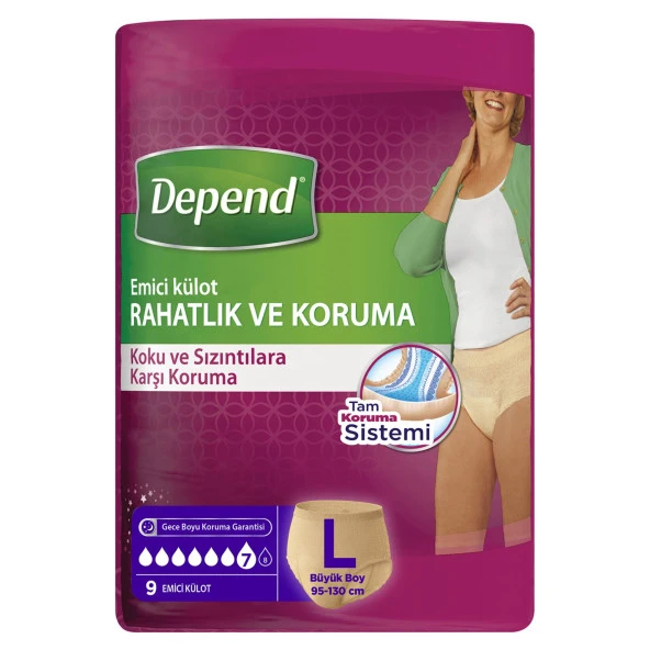 Depend Emici Külot Kadın L Beden 9 Adet ürün görseli