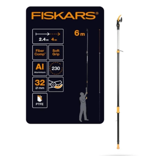 Fiskars 1023624 Teleskopik Yüksek Dal Budama Makası - 2
