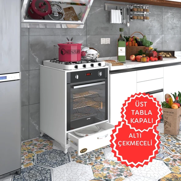 Kenzlife ankastre modülü kabini azot byz fırın ocak dolabı çekmeceli ayaklı sabit tabla
