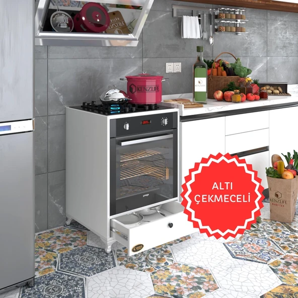 Kenzlife ankastre modülü kabini fosfat byz fırın ocak dolabı çekmeceli ayaklı