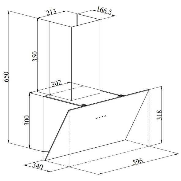 Silverline 3481 Duvar Tipi Beyaz Cam Davlumbaz - 2