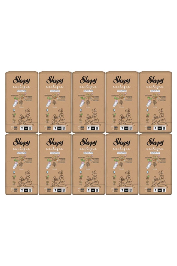 Sleepy Ecologic Premium Plus Günlük Ped Uzun 10 Paket (10*32) Ped