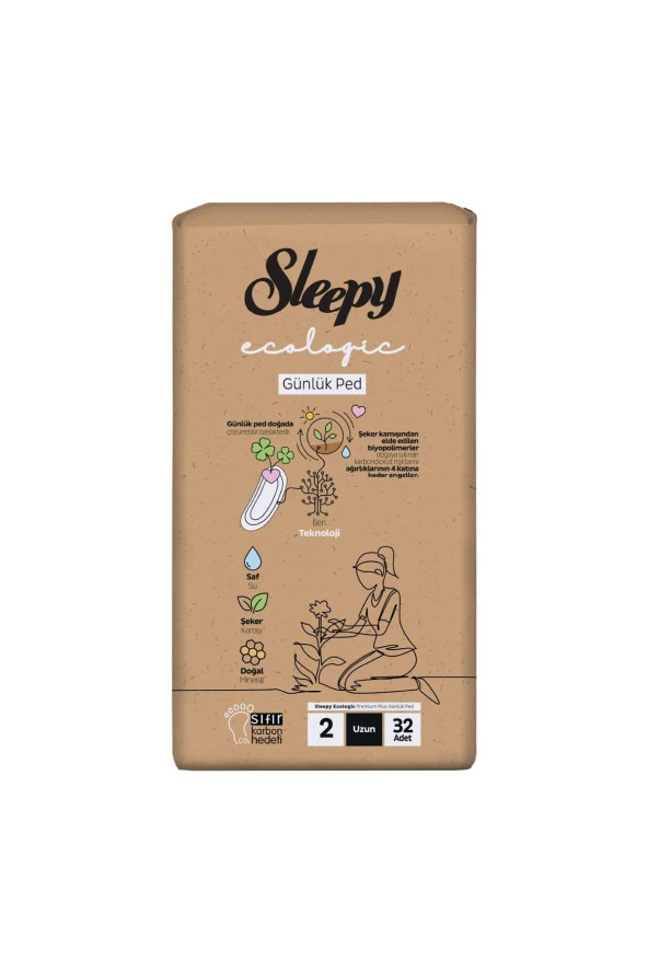 Sleepy Ecologic Premium Plus Günlük Ped Uzun 1 Paket (1*32) Ped