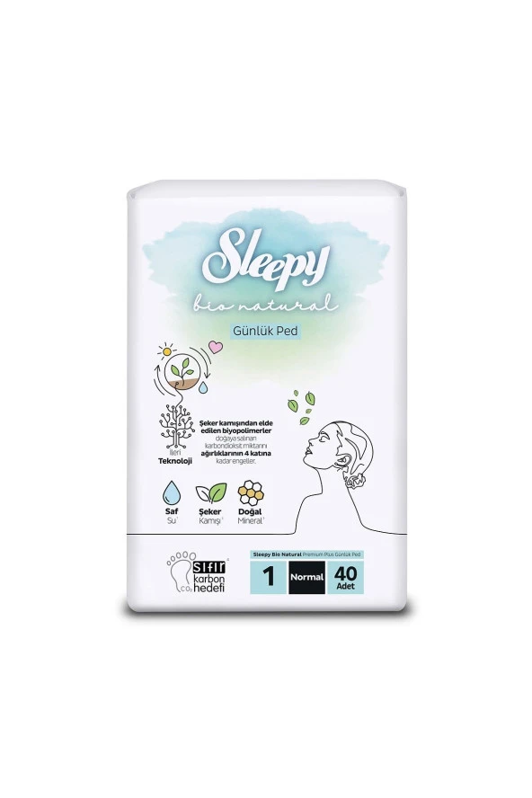 Sleepy Bio Natural Günlük Ped Normal 40'lı