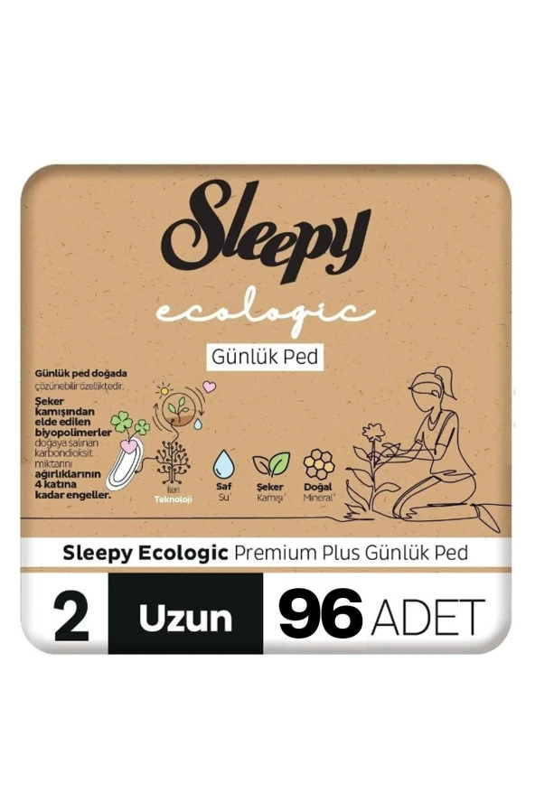 Sleepy Ecologic premium Plus Günlük Ped Uzun 96 Adet Ped