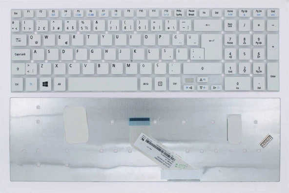 Acer ile Uyumlu V3-771 Versiyon No VA70 Klavye Beyaz