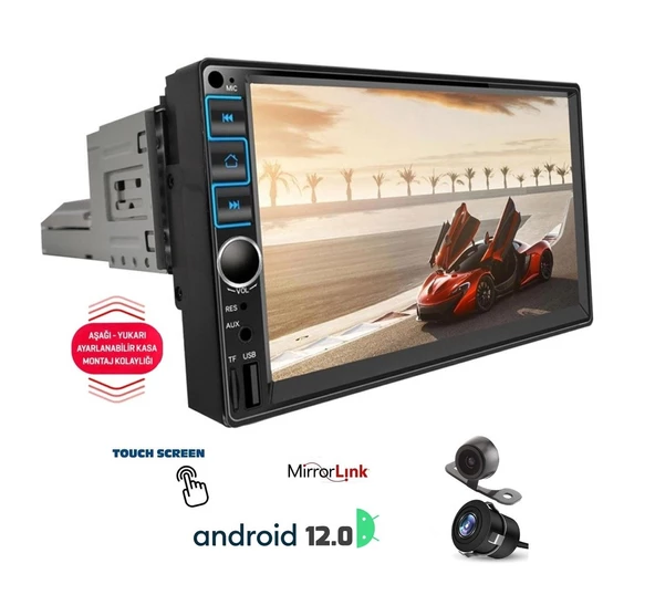 Twogo Go Şahin Up And Android 12 Carplay 7 Inch 2GB Ram 32 GB Hafıza Amfi Çıkışlı 4*60W Oto Teyp