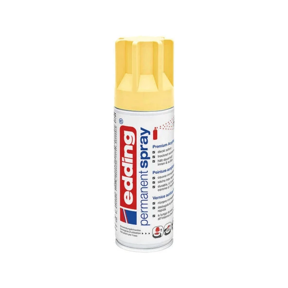 Edding 5200 Permanent Sprey Premium Akrilik Boya Pastel Sarı Mat - 2