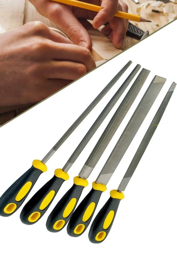 Moonshop Büyük Boy 5'Li Eğeleme Seti 32Cm Takım Seti