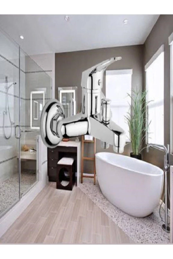 Moonshop 3'Lü Duş Seti Duş Robotu Banyo Bataryası Lavabo Bataryası - 3