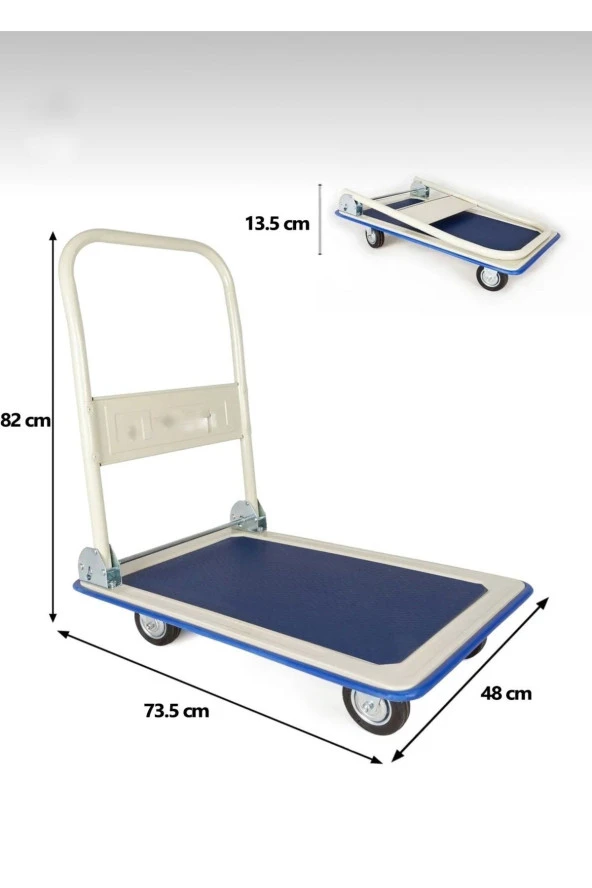 Moonshop Pro Yerli Üretim Koli Yük Paket Taşıma El Arabası 180 Kg Kapasiteli Katlanır Tablalı 785P - 2