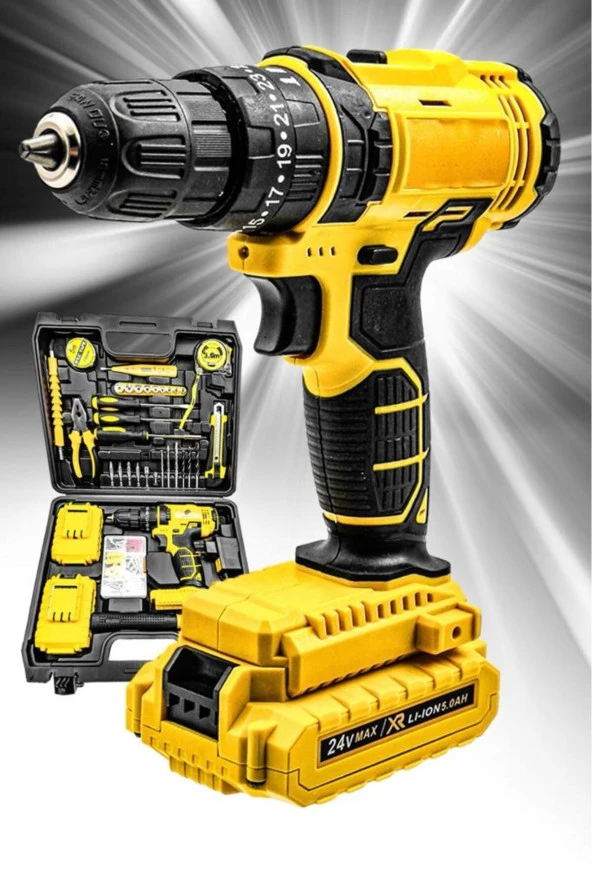 Moonshop Pro Seri Tork Darbeli Lion Akülü Vidalama Matkap 100 Parça Set Ve Çanta Hediyeli Ürün. - 2