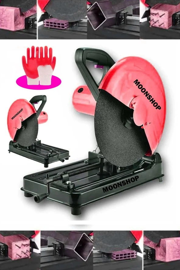 Moonshop 2000 W Profesyonel 355 Mm Metal Profil Kesme Makinası Kesme Taş Hediyeli Ürün.
