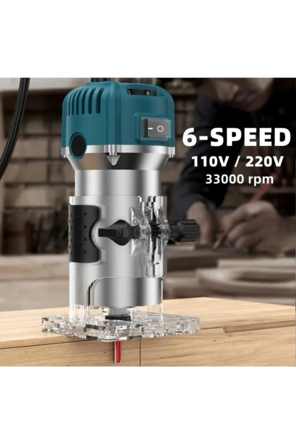Moonshop 600 Watt Profesyonel Formika Traşlama Freze Makinası 6 Mm Pens 2 Yıl Garantili Ürün - 3
