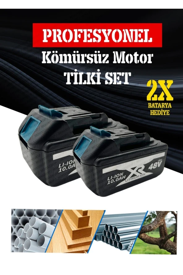 Moonshop Kömürsüz Çift Akülü Ağaç Dal Ve Çok Amaçlı Budama Tilki Kuyruğu+ 5 Bıçak - 3