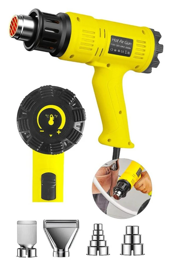 Moonshop Pro Serihassas Ayarlı Profesyonel Isı Ayarlı Sıcak Hava Üfleme Tabancası Bakır Sargılı ürün görseli