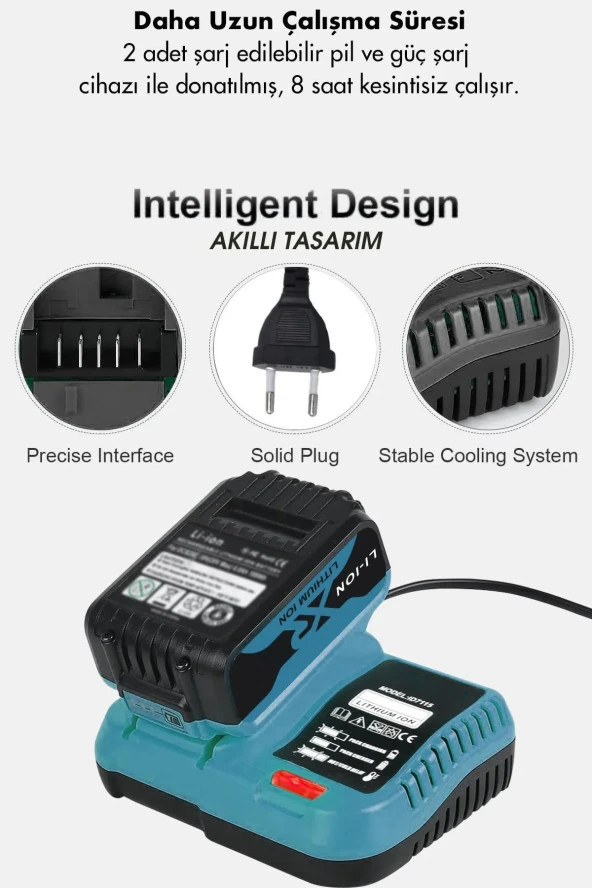 Moonshop Pro Japan Kömürsüz Motor 250 Vf 20 Ah Sanayi Tip Setli Bijon Somun Sökme Sıkma Makinesi 15 Pilli - 2