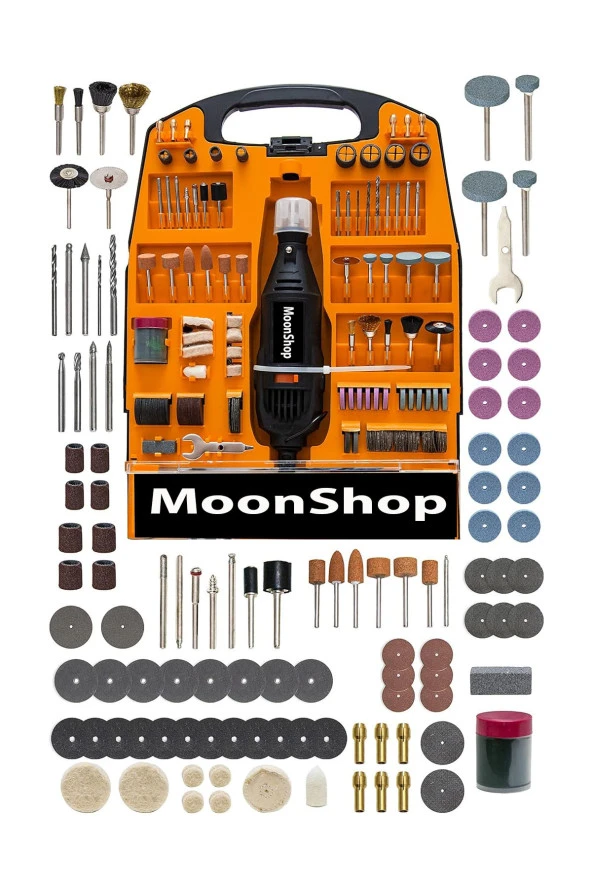Moonshop Alman Teknoloji 1000 Wf Çok Amaçlı Devir Ayarli 300 Parça Hobi Gravür Seti El Motoru Usta Set