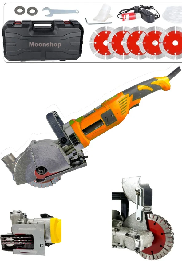 Moonshop Elektrikli Duvar Oluk Makinesi Kanal Açma Kesme Yerleştirme Makinesi 40 Mm 4 Kw 3200 Watt ürün görseli