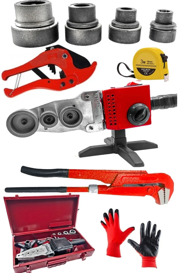 Moonshop Pro Çift Residanslı Isı Ayarlı Pprc Büyük Plastik Boru Kaynak Makinesi Metre Maşalı Boru Anahtarı