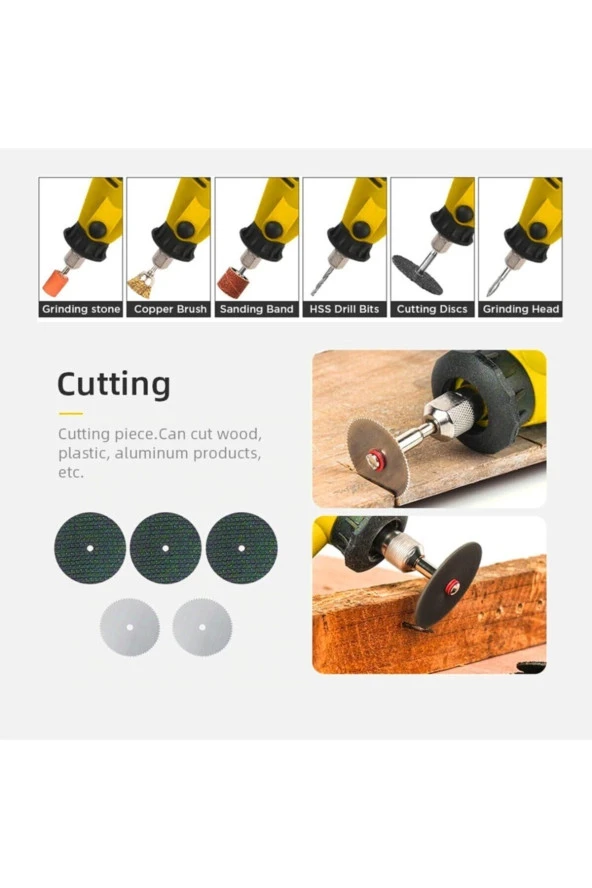 Moonshop Pro Seri 350 Parça Çift Makinalı Çok Fonksiyonlu Gravür Oyma Dremel Taşlama Zımpara Kesme Set - 5