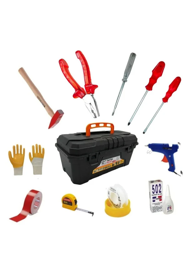 12 Parça Full Takım Çantası Dolu Alet Hırdavat Takım Çantası Avadanlık Full FULLSETLİYENİ