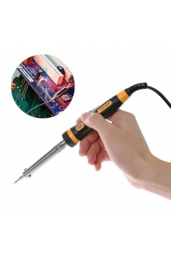 Moonshop 60 Watt Leyim Seti Topraklı Kaliteli Lehim Tabanca Tüp Set Kalem Havya Makinesi 4 Parça Tamir Set - 5