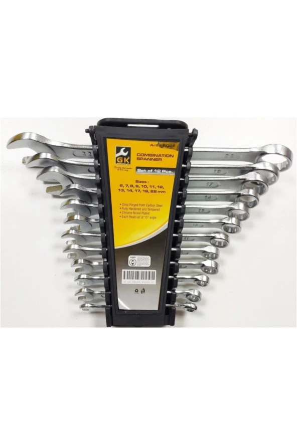Gk Tools 12 Parça Kombine Anahtar Düz Yıldız Takım Seti