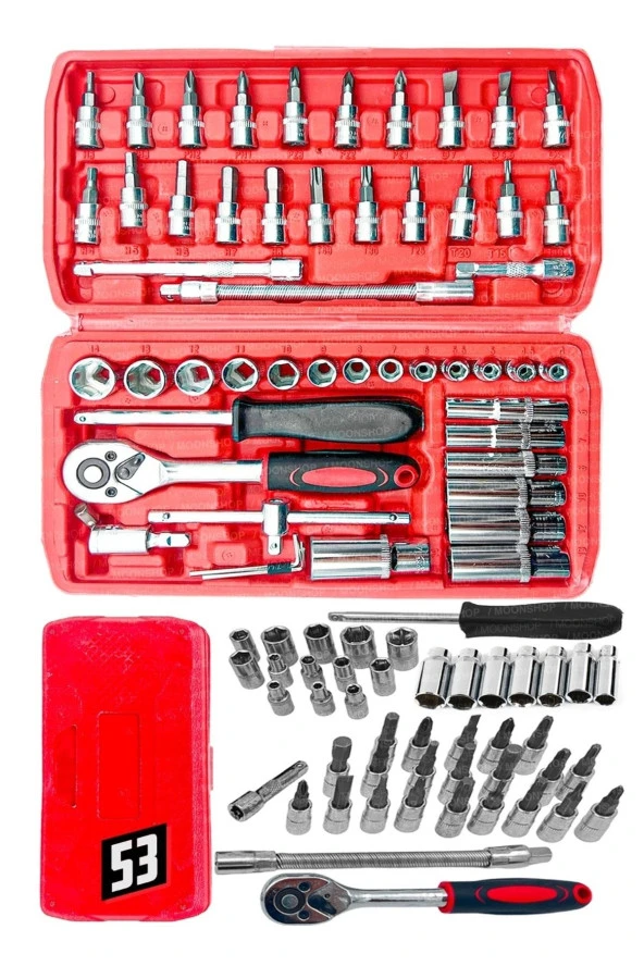 Moonshop Germany Cr-V Max 1/4 Cırcırlı 53 Parça Lokma Anahtar Takımı Bits Uç Seti Tam Set