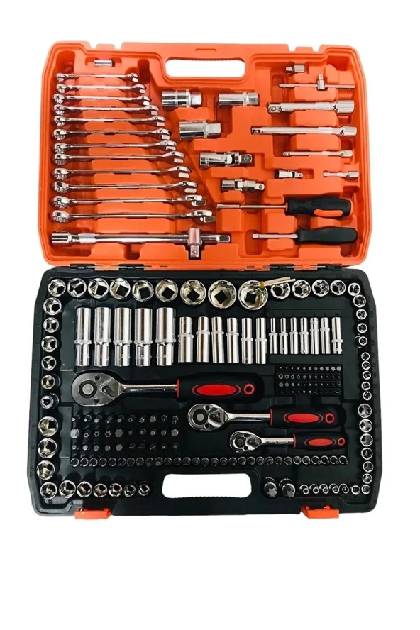 Moonshop 216 Parça Lokma Anahtar Takımı Cr-V 1/4 Cırcırlı Parlak Choromo Venedium Oto Tamirci Seti