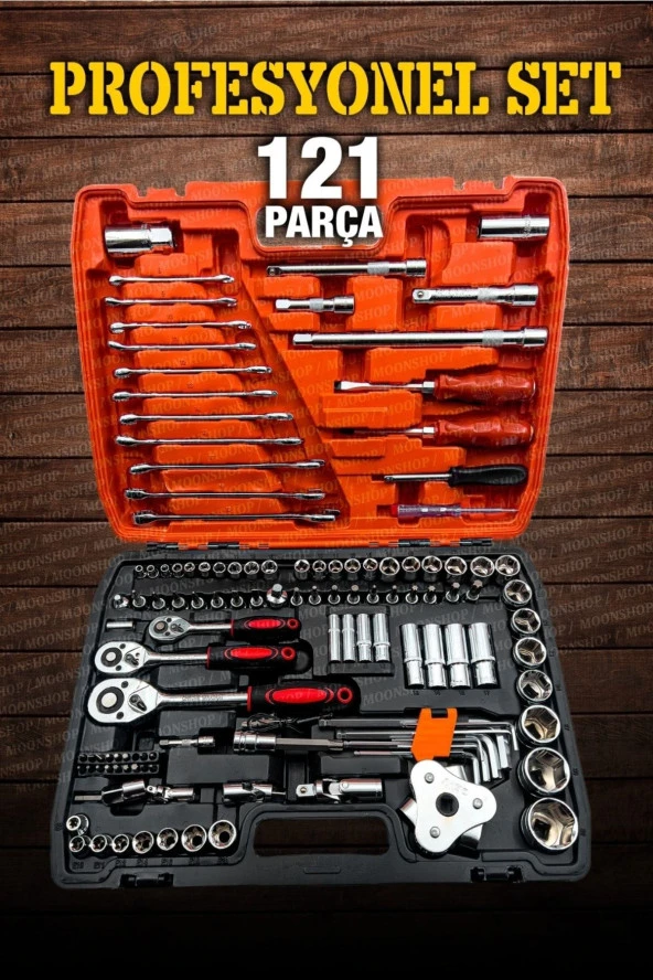 Moonshop Profesyonel 121 Parça Lokma Takımı 1/2-1/4-3/8 Takım Seti