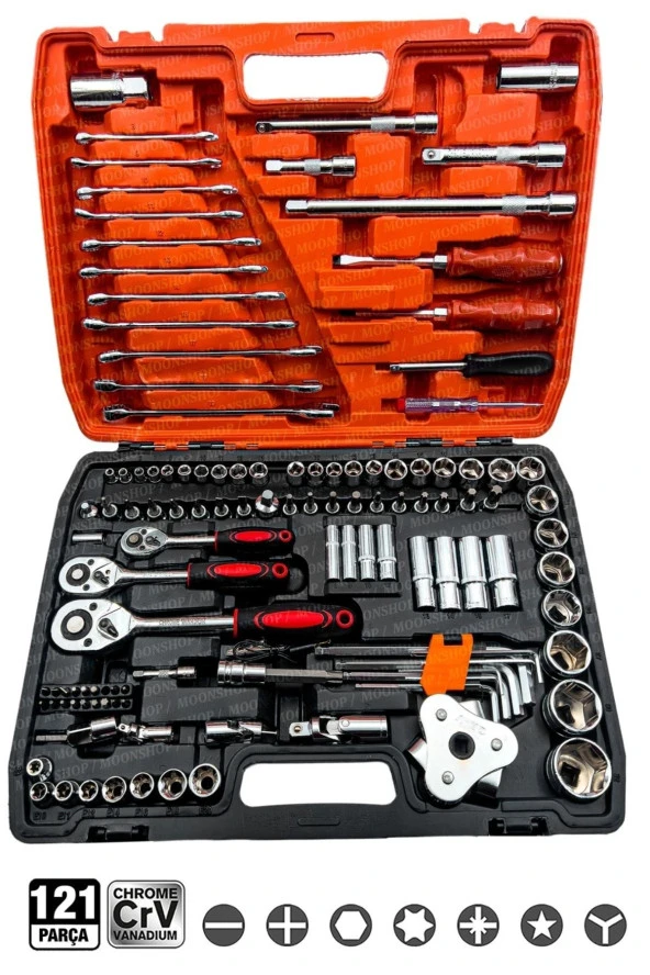 Moonshop Profesyonel 121 Parça Lokma Takımı 1/2-1/4-3/8 Takım Seti - 3