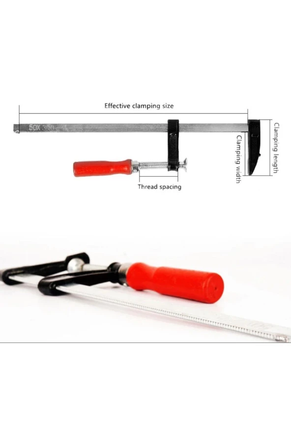 Moonshop Yüksek Kalite F Tipi 100 Mm Mini Işkence Çelik Malzeme Mengene - Resim 4