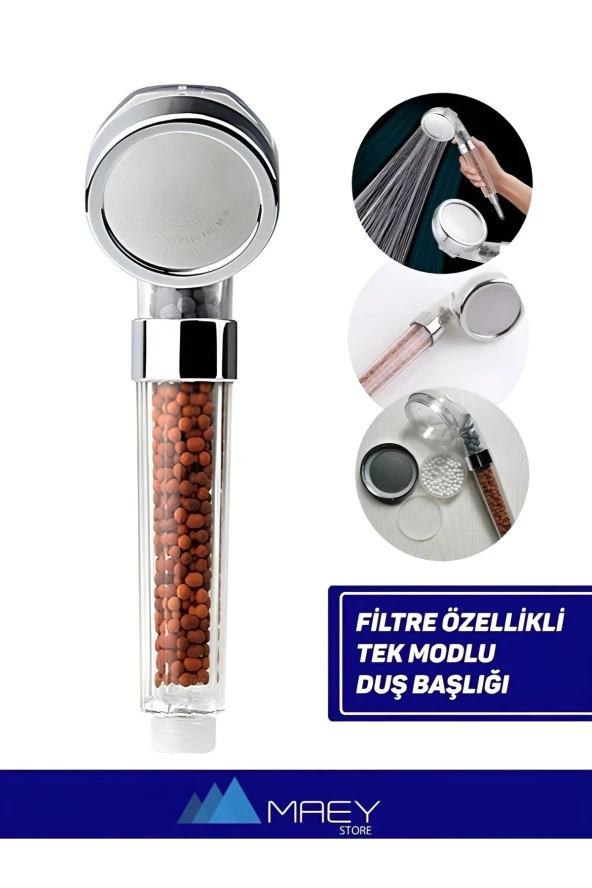 Filtreli Su Tasarruflu Ve Boncuklu Duş Başlığı Tazyikli El Duşu