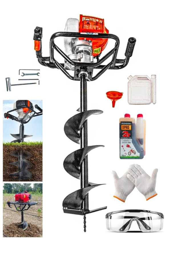 Moonshop Fidan Dikme Burgu Yağ Gözlük Eldiven Benzin Bidonu Ve Anahtar Takımı Hediyeli Ürün ürün görseli