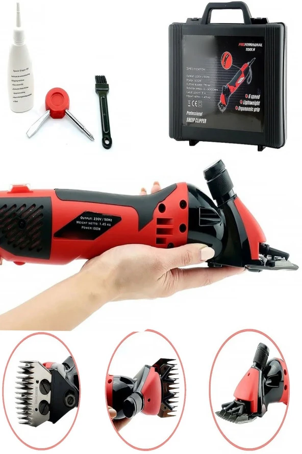 Moonshop Alman Design 2800 Watt Çift Metal Şanzuman Koyun Keçi Kirkma Kirpma Makinesi Isınma Yapmaz.Bhd