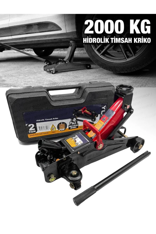 Moonshop 2,5 Tona Kadar Arabalı Tekerlekli Hidrolik Kriko Plastik Taşıma Çantalı 2 Yıl Garantili - 2