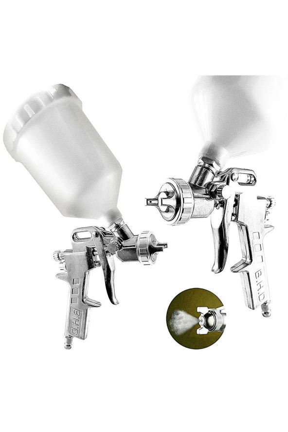 Moonshop Pro Seri Paslanmaz Üstten Depolu Profesyonel 600 Cc Boya Sprey  Hava Tabancası Hediyeli Ürün.