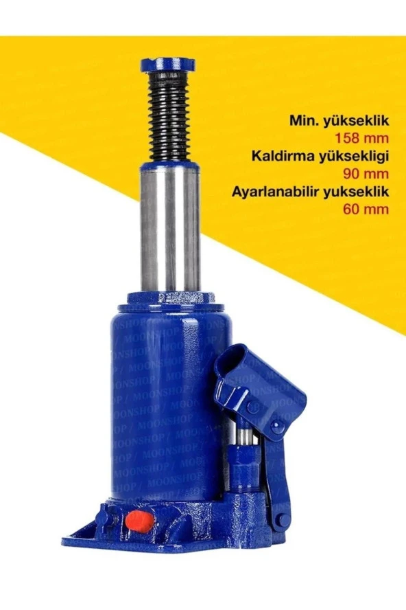 Moonshop Pro Seri Çelik Şase 5 Ton Şişe Krikosu Hidrolik Araba Karavan Oto Şişe Krikosu Tse Kontrollü Ürün. - 3