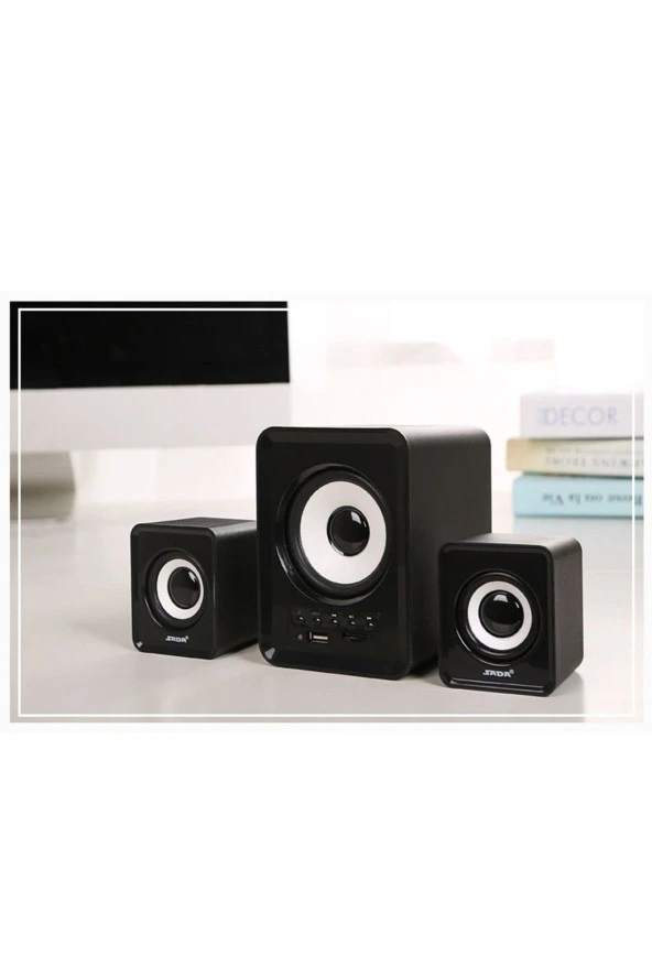 Moonshop Bluetooth Hoparlör 3 5Mm Jack Kablolu Bilgisayar Hoparlörü Müzik 2 1 Ses Sistemi Radyolu Usb Speaker - 6