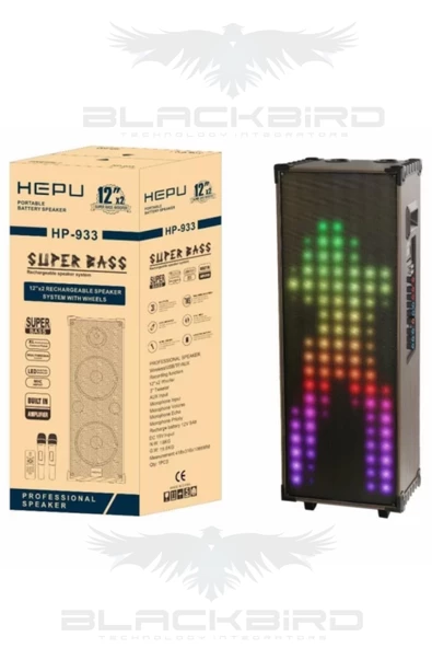 Hepu Hp-933 100W 2 Bluetooth Mikrofonlu Büyük Boy Parti Hoparlörü - 3