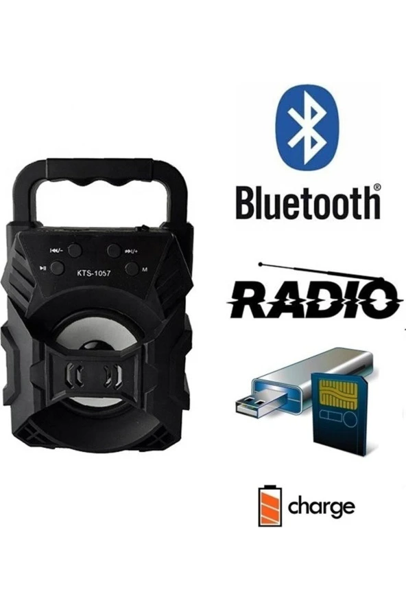 Moonshop Bluetooth Hoparlör Taşınabilir Ses Bombası Led Işıklı Extra Bass Ses Radyolu Speaker Sd Kart Usb - 5