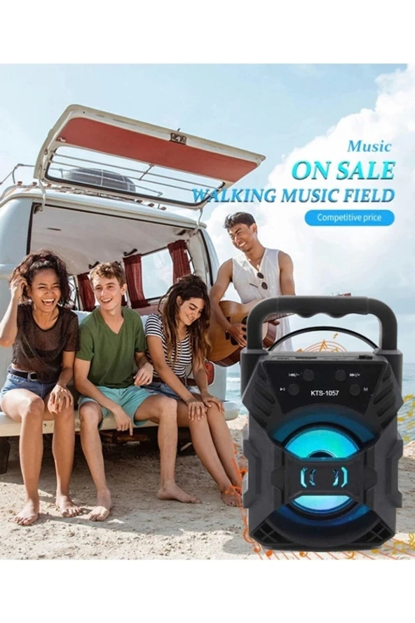 Moonshop Bluetooth Hoparlör Taşınabilir Ses Bombası Led Işıklı Extra Bass Ses Radyolu Speaker Sd Kart Usb - 6
